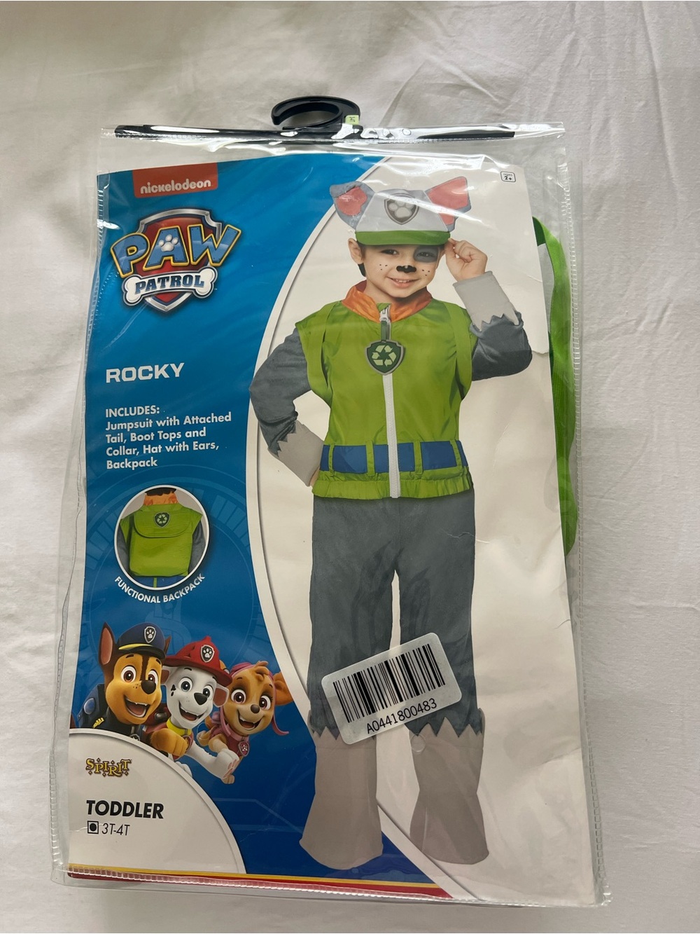 NWT Nickelodeon Paw Patrol Rocky Costume 3T-4T